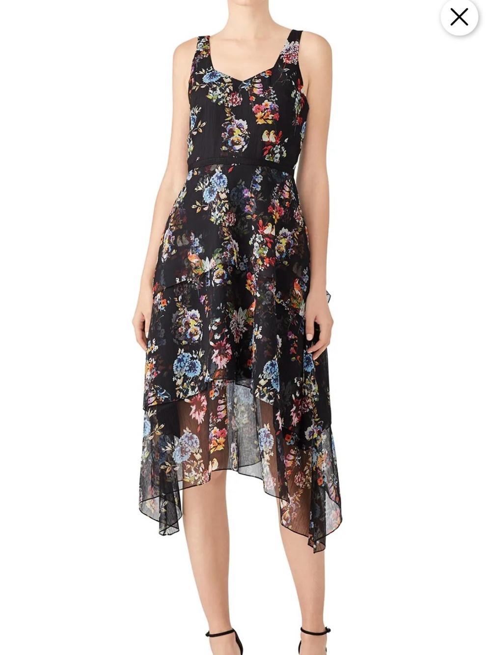 Trifecta dress // Black Floral Tiered Midi Dress